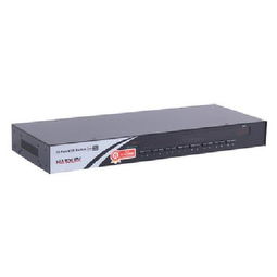 固網HK UI 1016 16端口機架型KVM多電腦切換器 黑色設計與無線路由器產品圖片解析
